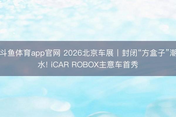 斗鱼体育app官网 2026北京车展丨封闭“方盒子”潮水! iCAR ROBOX主意车首秀