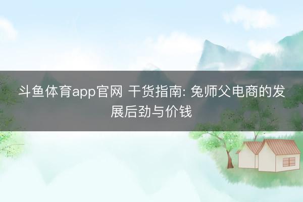 斗鱼体育app官网 干货指南: 兔师父电商的发展后劲与价钱